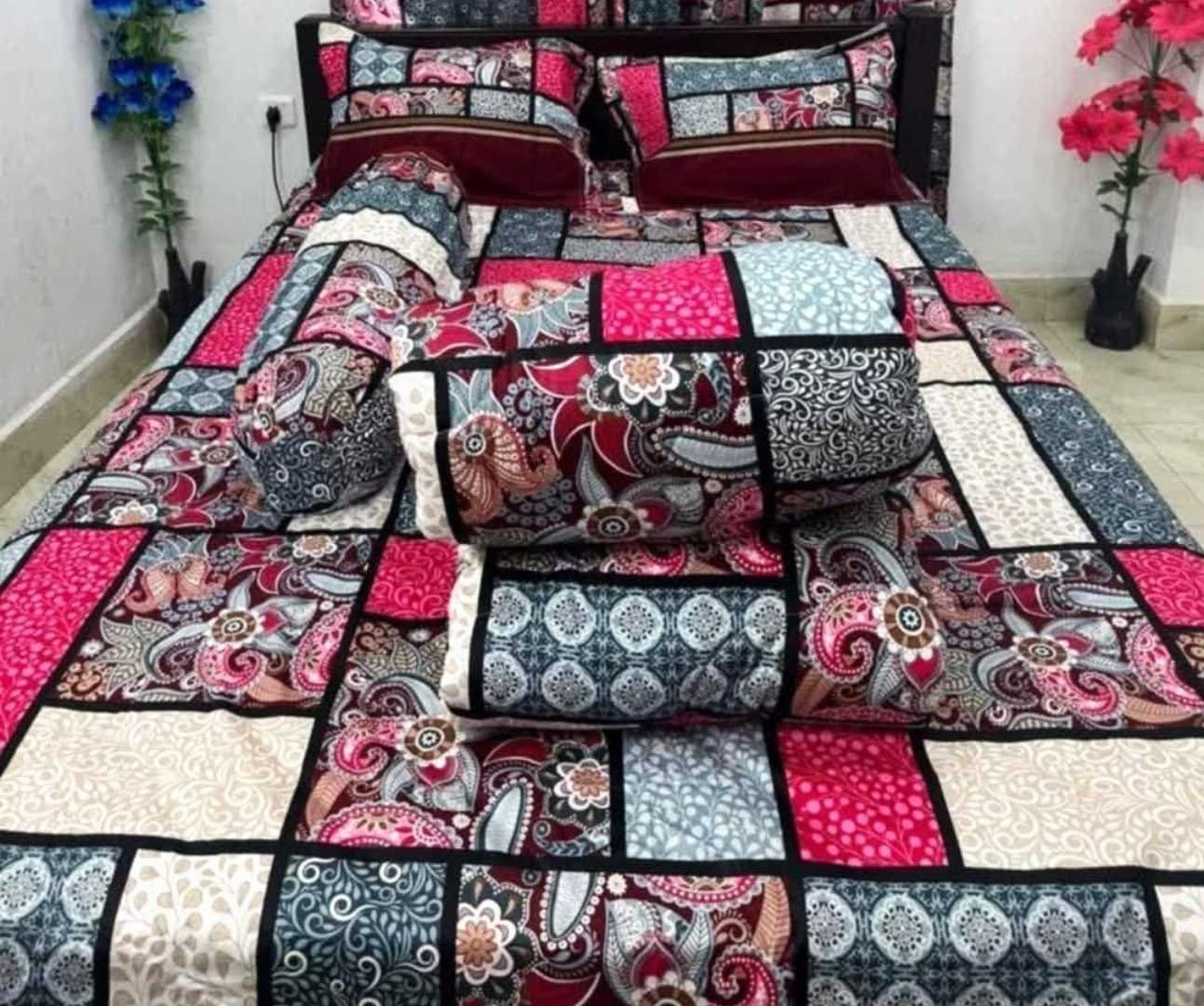 ৫ পিছ সেট প্রিমিয়াম কোয়ালিটি টুইল কটন ফেব্রিক্স কমফোর্টার